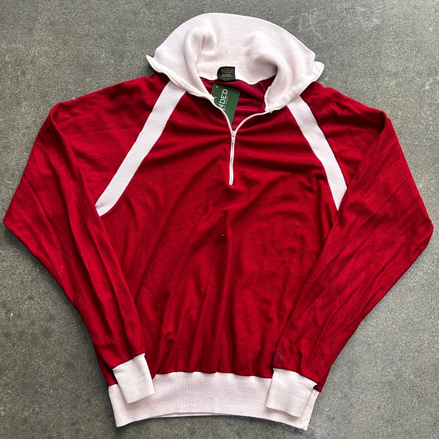 Vintage Red Quarter Zip Crewneck
