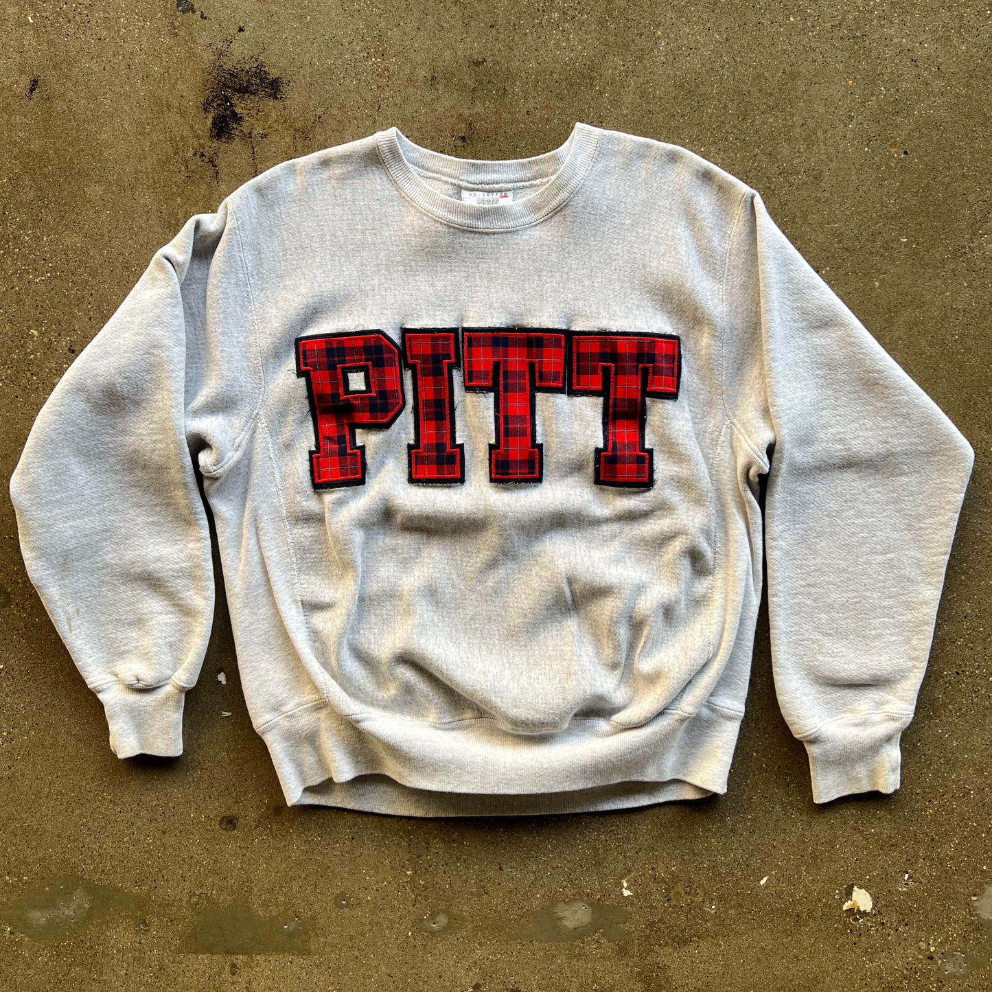 Vintage Pitt Flannel Print Crewneck