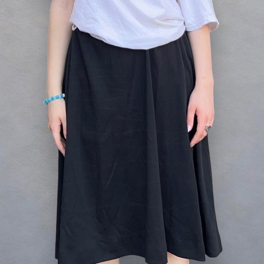 Vintage Elastic Band Black Skirt