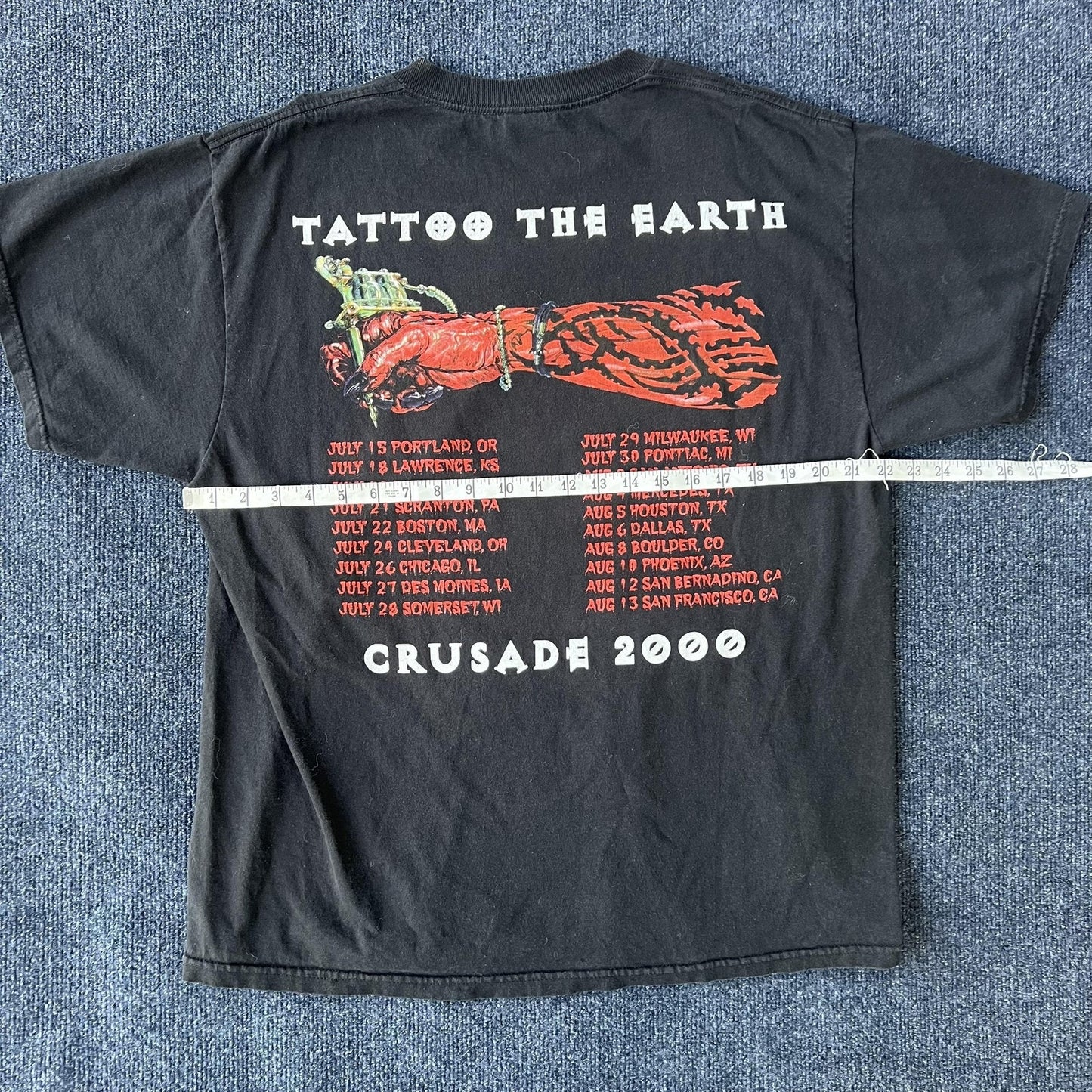 Vintage Y2K Tattoo The Earth Tour Tee