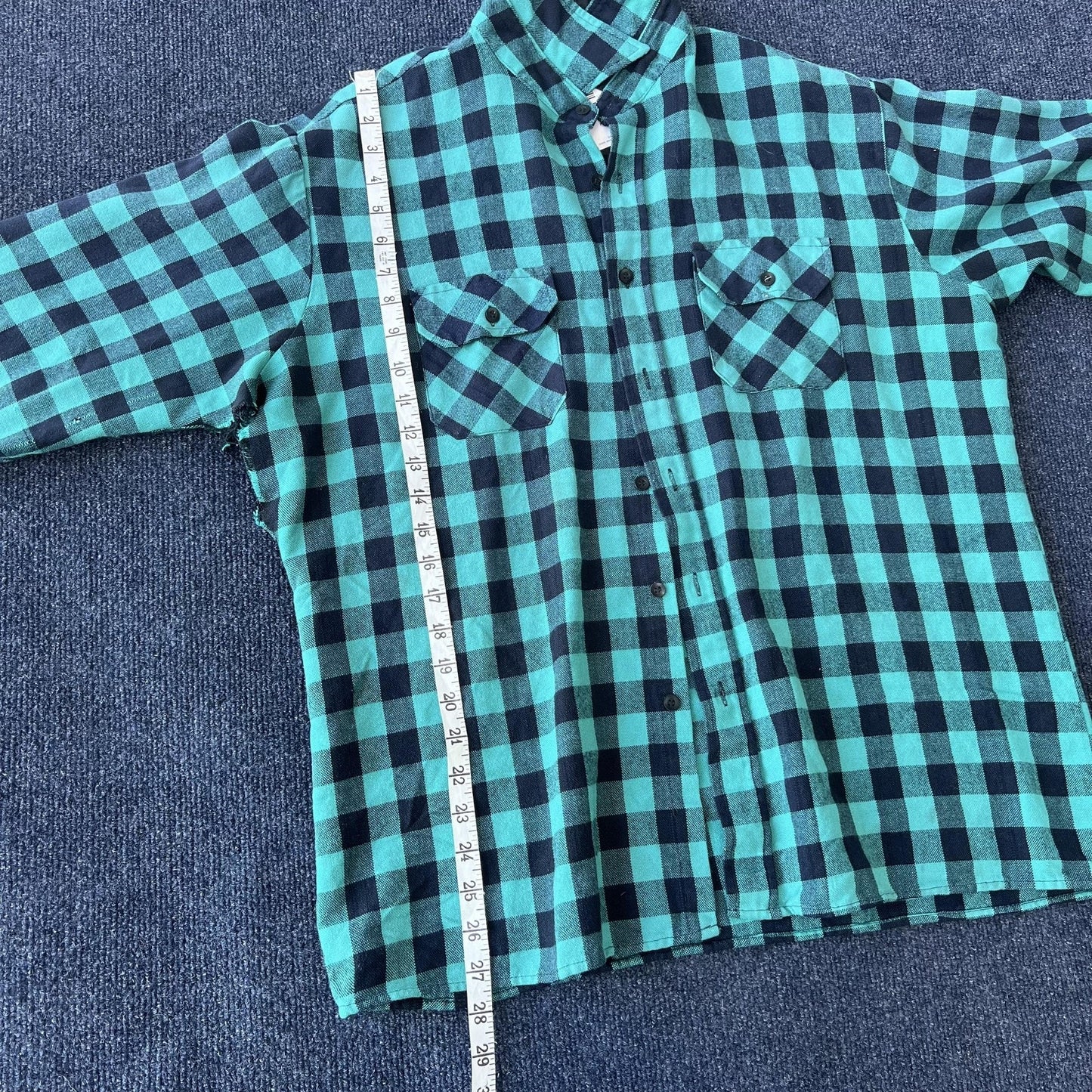 Dickies Shirt Mens Large Green Black Plaid Flannel Lined Workwear Made Korea