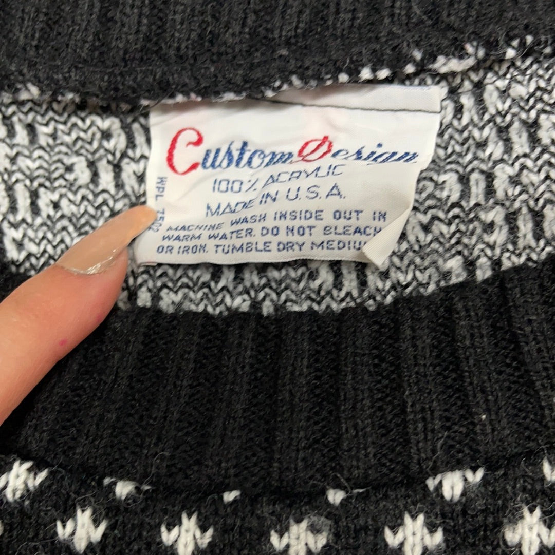 Vintage Black Snowflake Crewneck