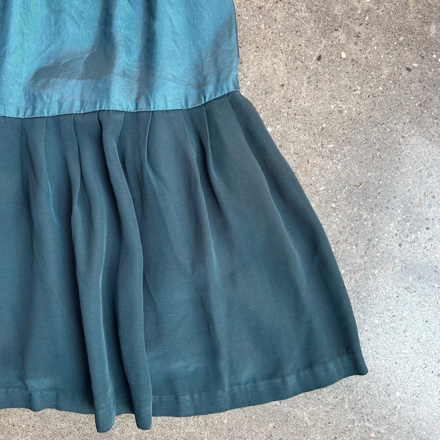 Vintage Emerald Pleated Skirt