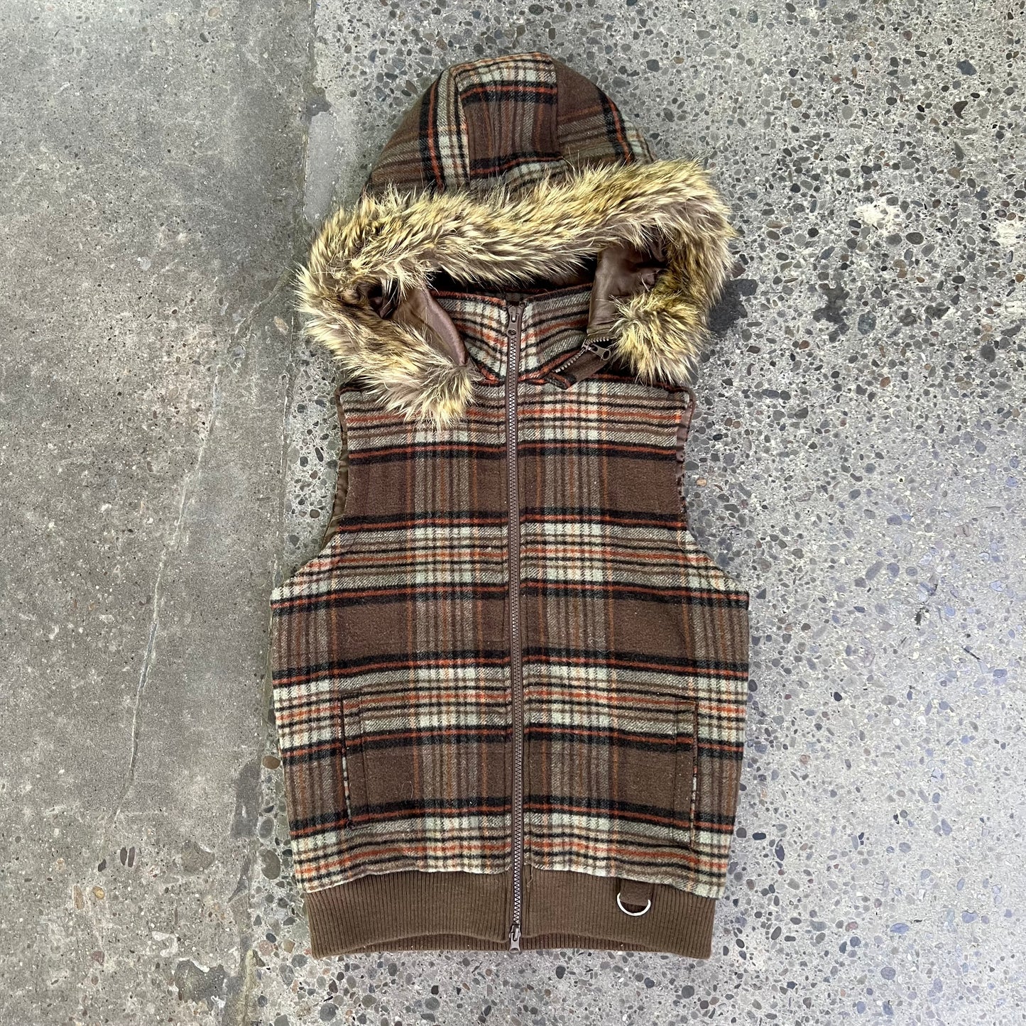 Vintage Coffee Shop NYC Plaid Vest