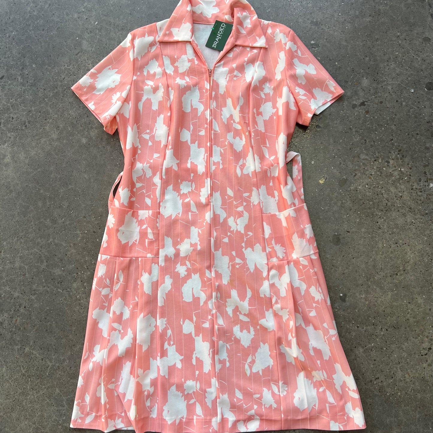 Vintage Pink Print Dress