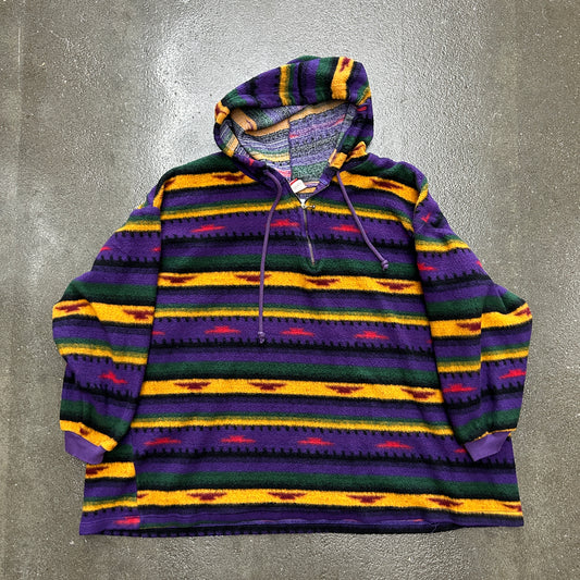 Vintage Striped Aztec Print Hoodie