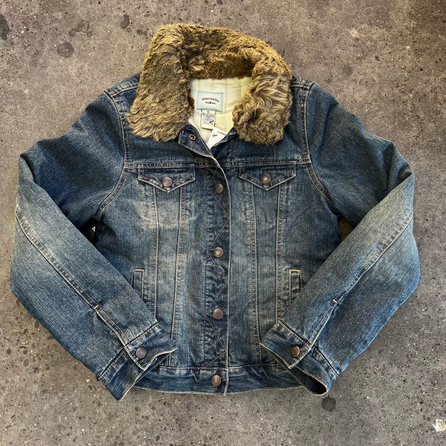 Vintage Abercrombie Fur Jean Jacket