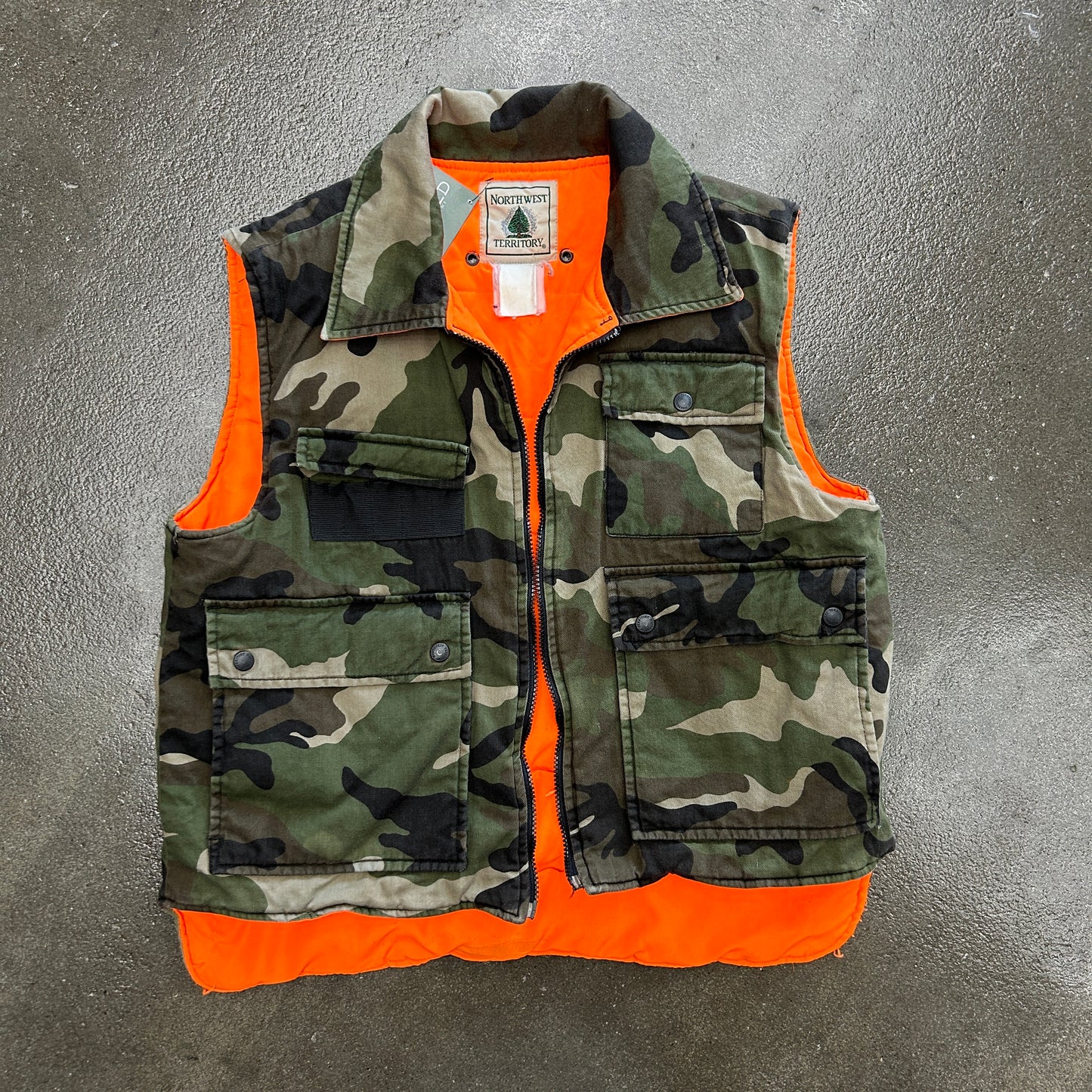 Vintage Northwest Territory Camo Puffer Vest