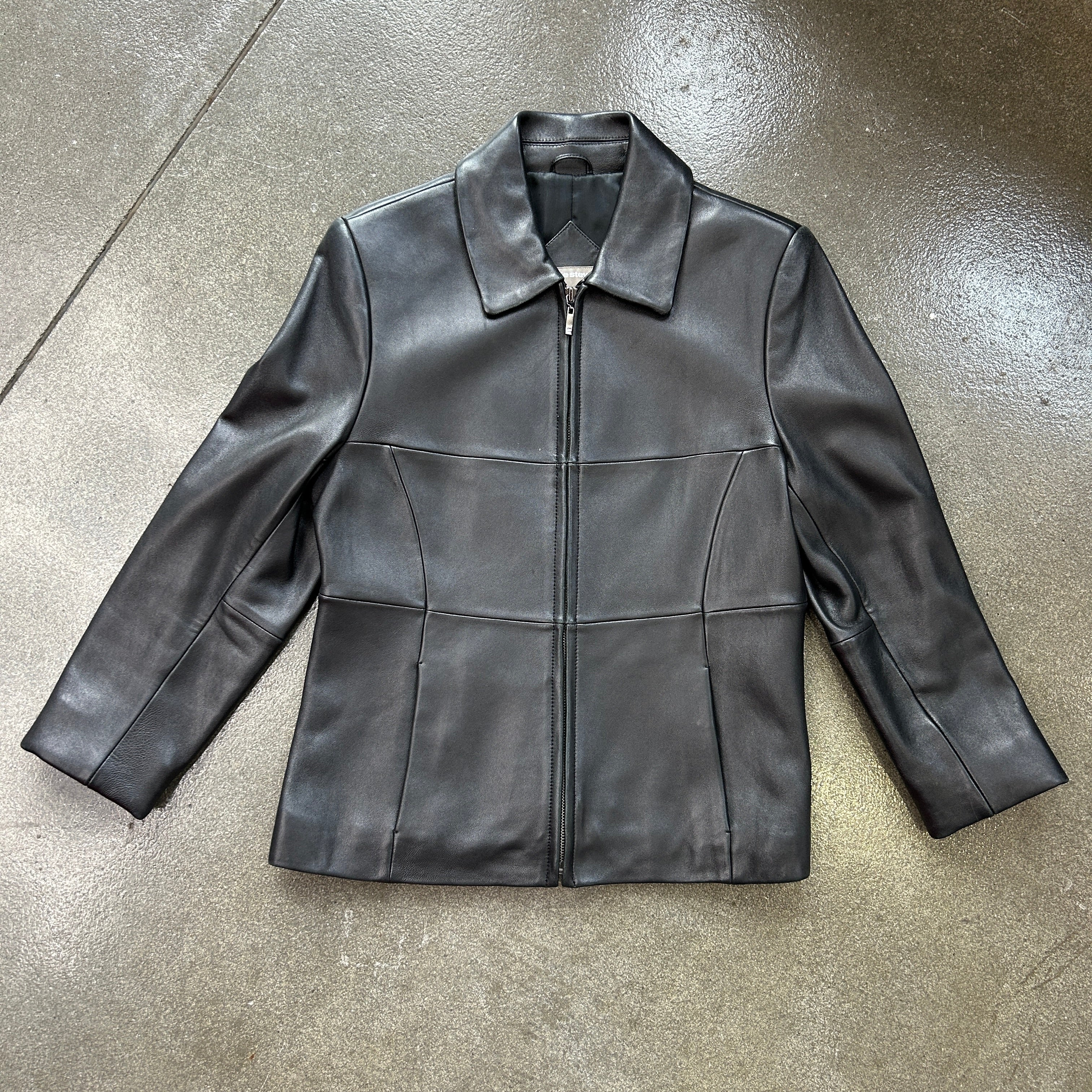 Women's Black Leather orders Jacket, Petite Small Valerie Stevens