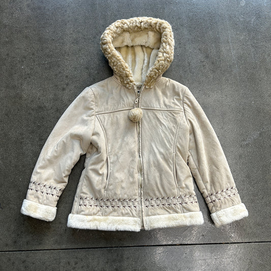 Vintage Pom Pom Fur Hood Jacket