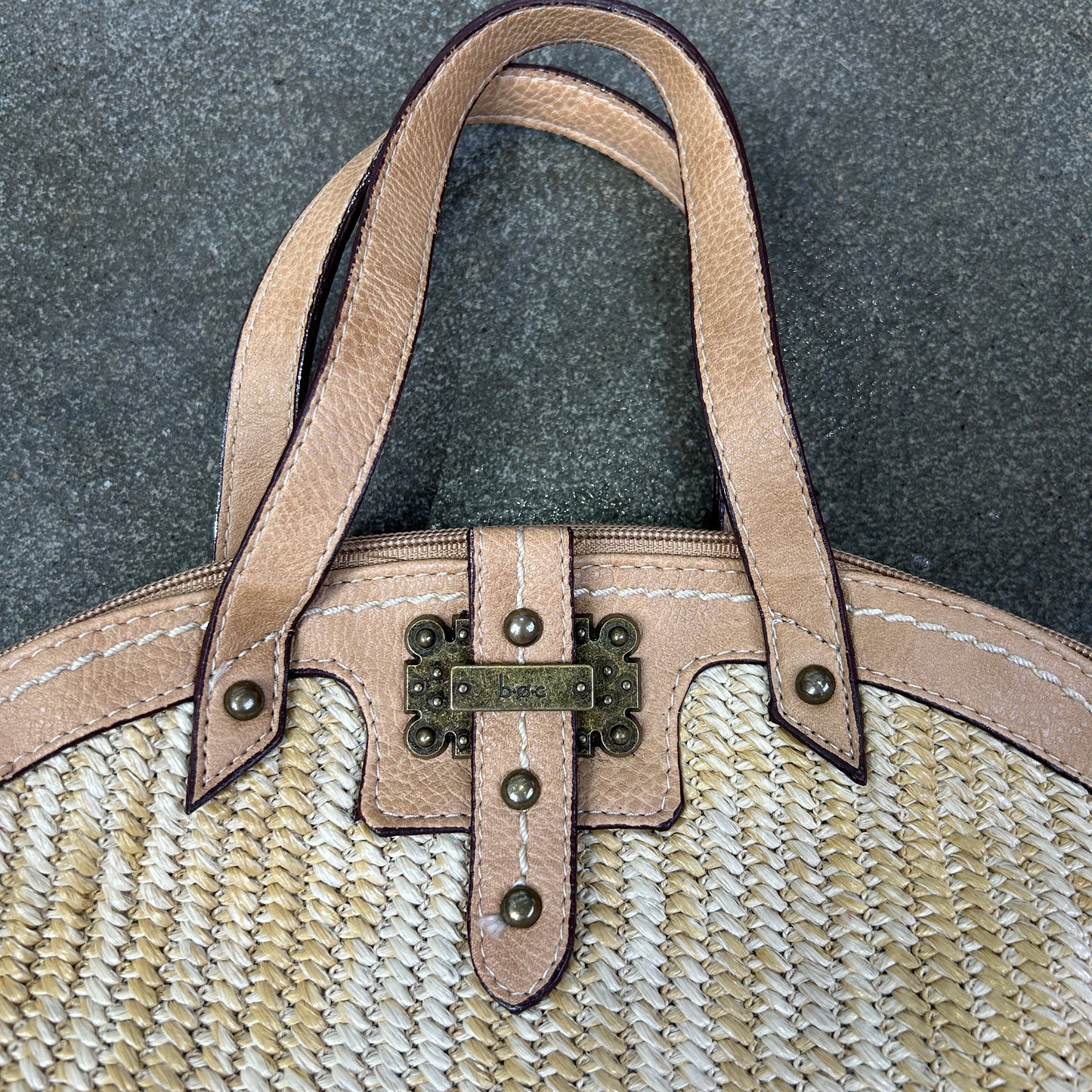 Vintage BOC Farrell Hill Woven Vegan Leather Satchel