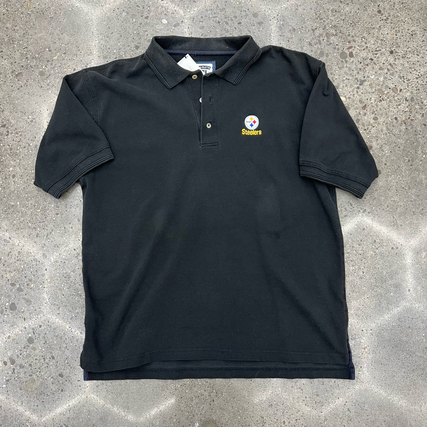 Steelers Black Polo Tee