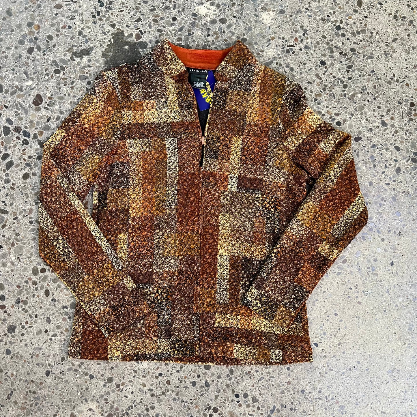 Vintage Citiknits Patterned Zip Up