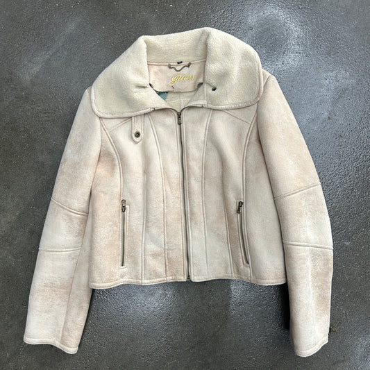 Vintage Guess Suede Cropped Bomber Jacket