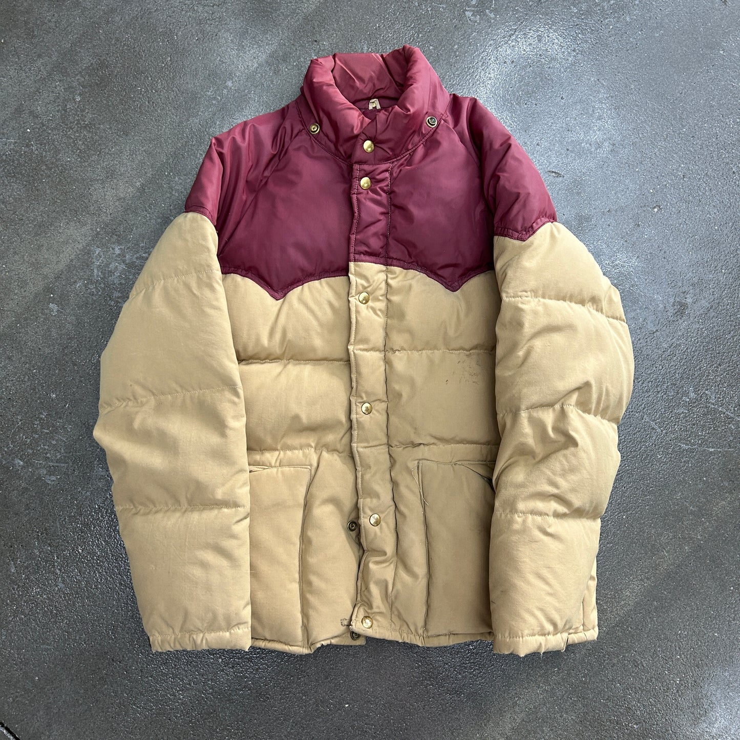 Vintage Struggle Gear Color Block Puffer Coat