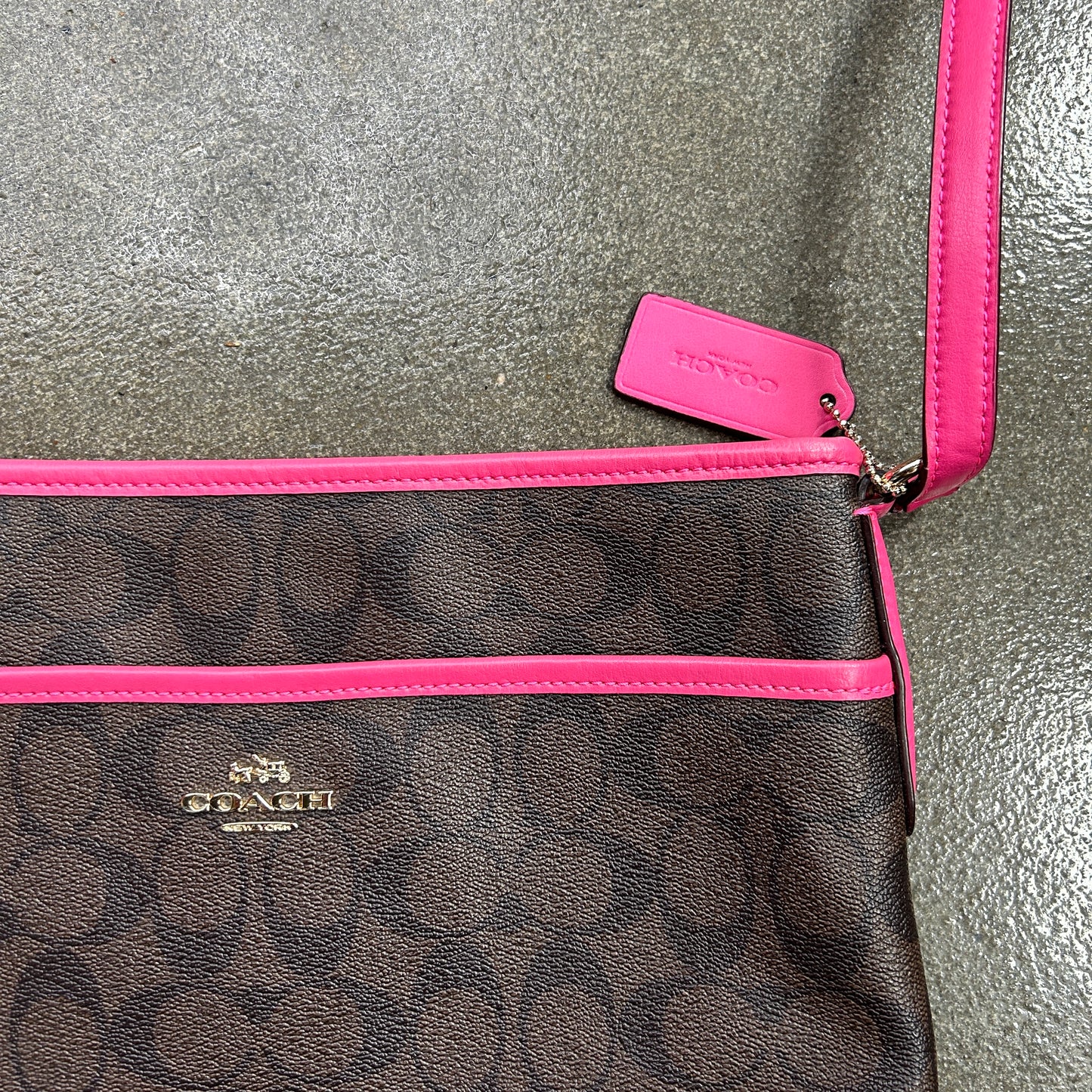 Coach Signature Zip File Crossbody Bag