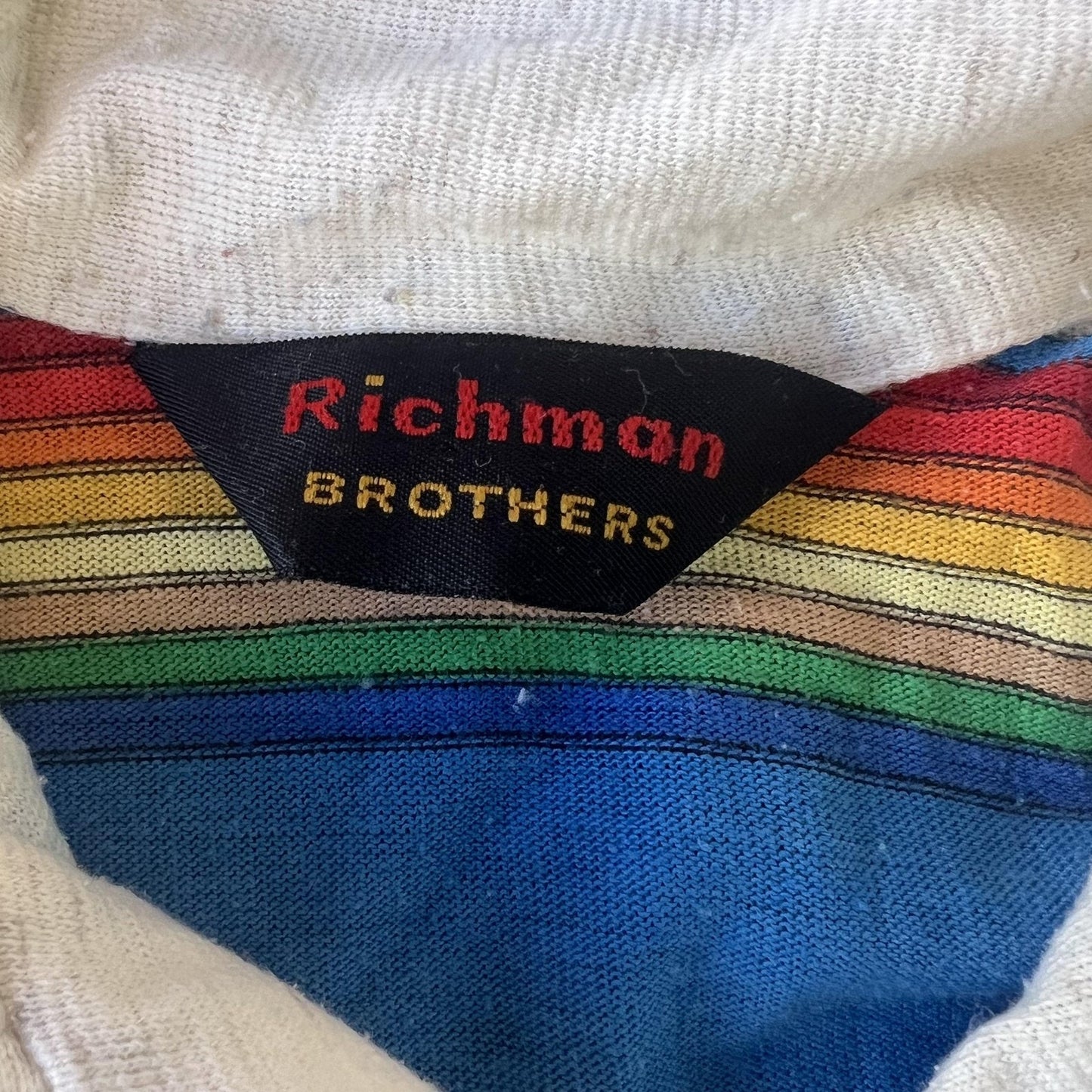 Vintage 70s Rainbow Striped Polo