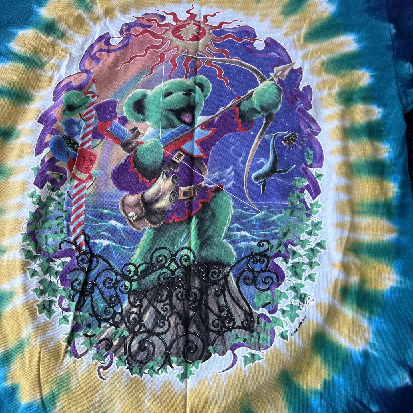 Vintage Grateful Dead Saint Stephen Tie Dye Liquid Blue Tee