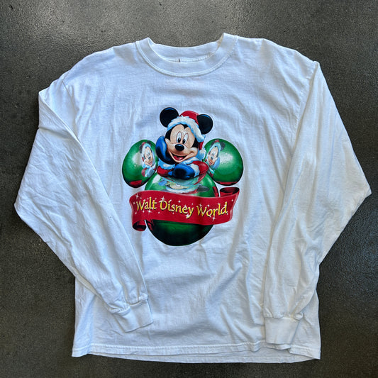 Vintage Mickey Mouse Holiday Walt Disney World Long Sleeve