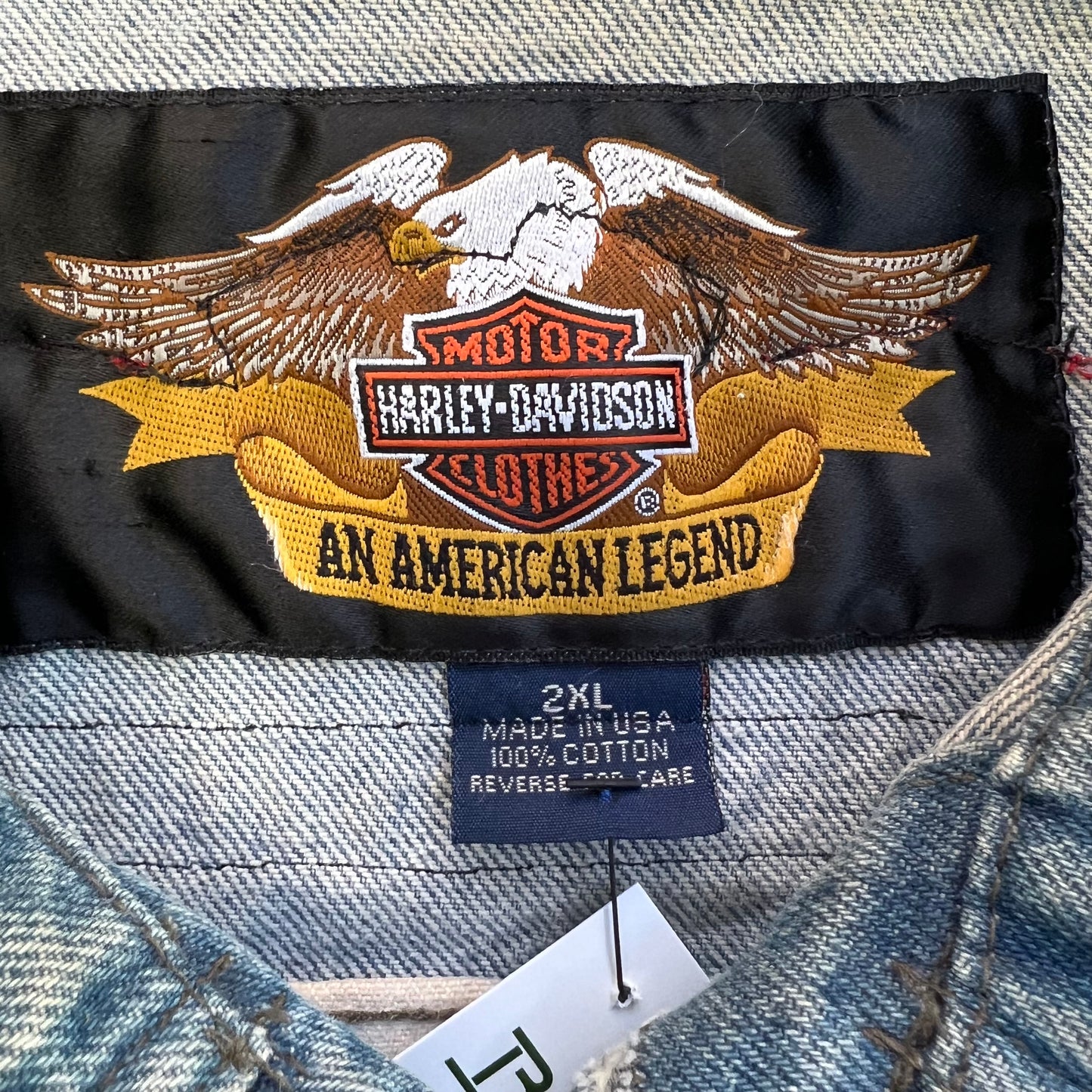 Vintage Harley Davidson All American Denim Vest