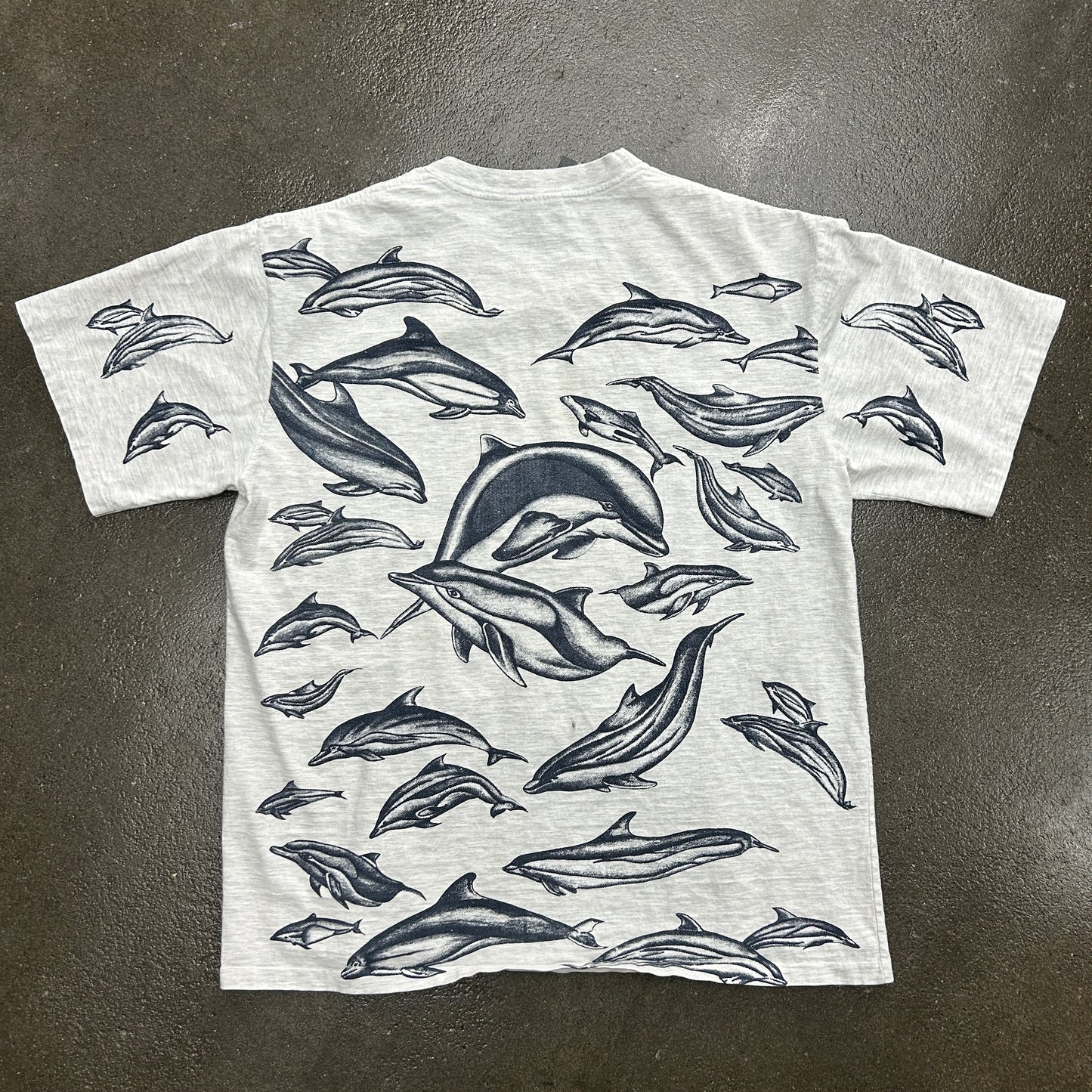 Vintage 90s Dolphin All Over Print Single Stitch Mexico Tee