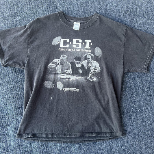 Vintage Y2K Three Stooges Investigators Tee