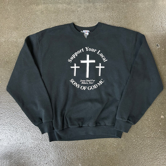 Vintage Sons of God Biker Crewneck