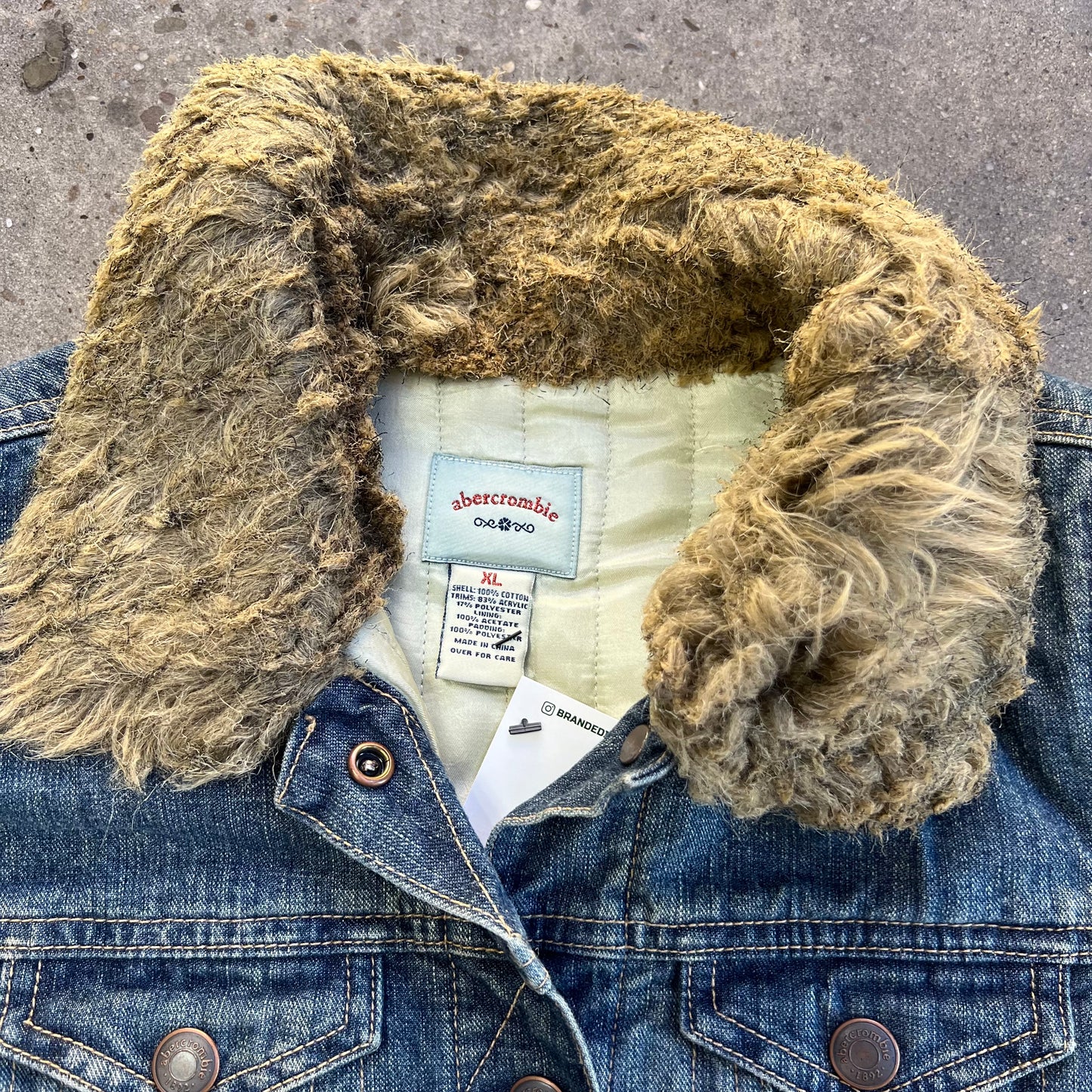 Vintage Abercrombie Fur Jean Jacket