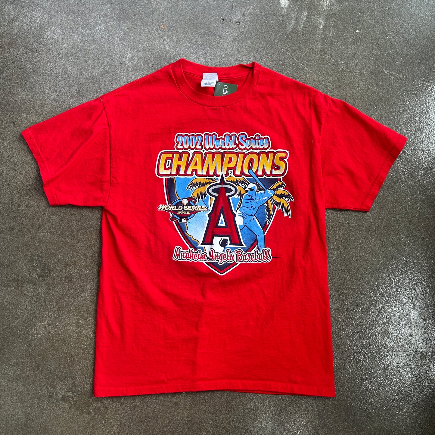 Vintage 2002 World Series Angels Baseball Tee