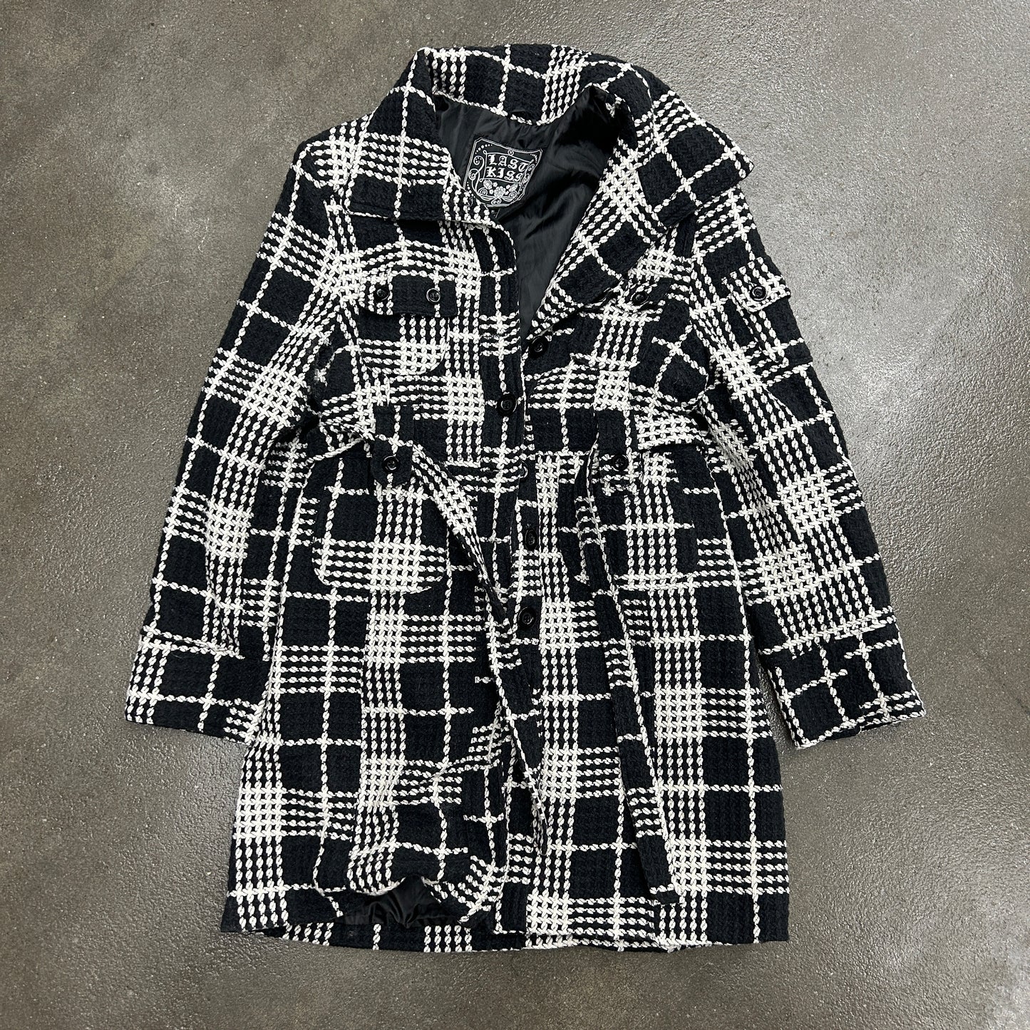 Vintage Last Kiss Plaid Tweed Coat