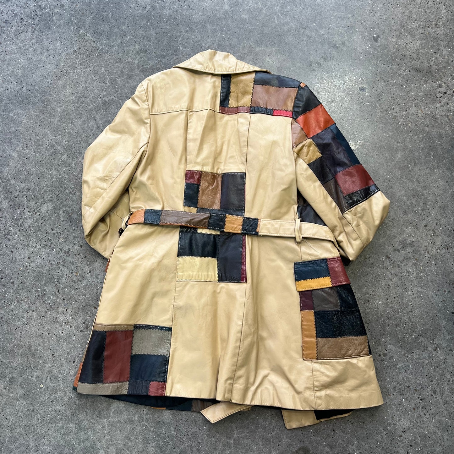 Vintage 70s Patchwork Trench Coat