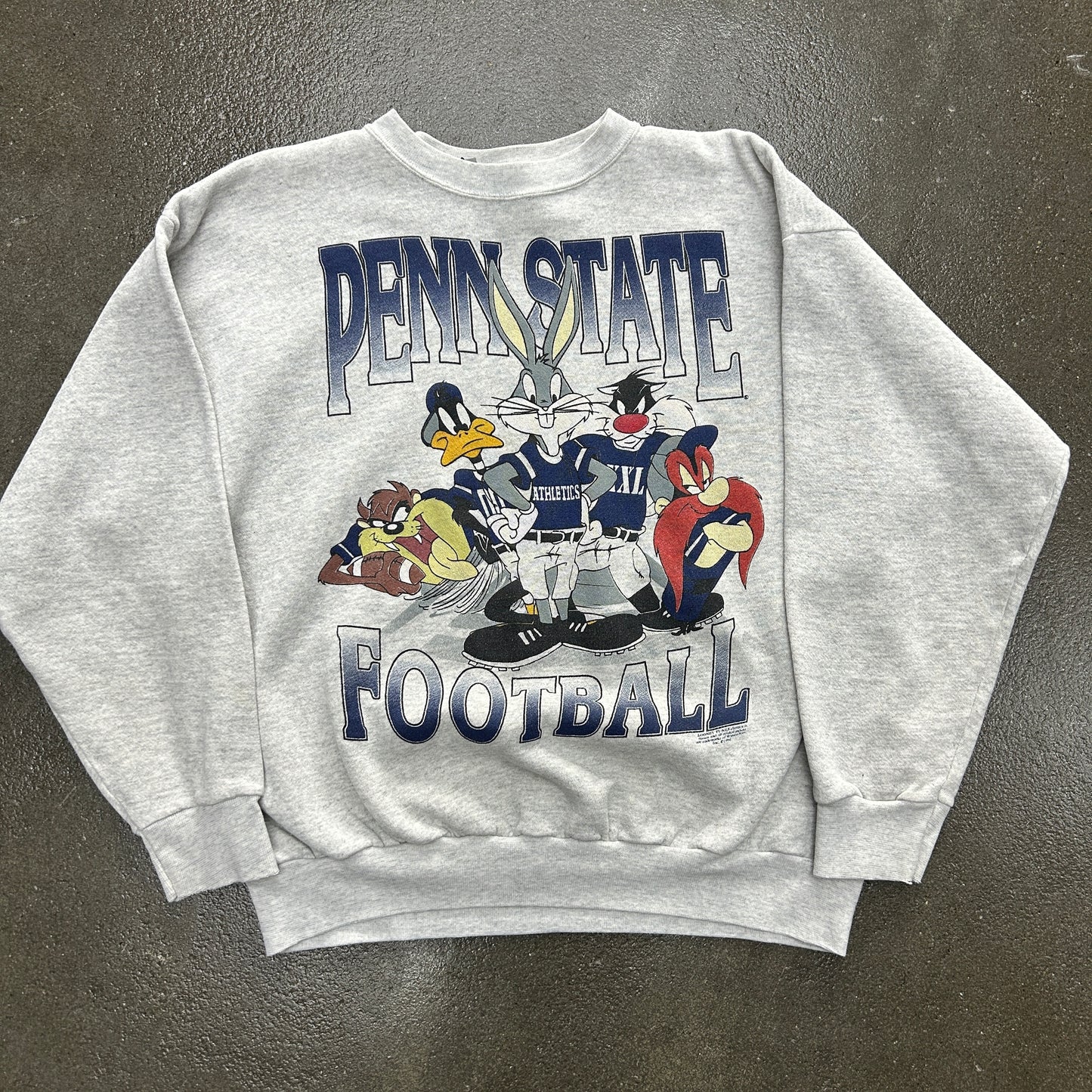 Vintage 1994 Looney Tunes Tultex Penn State Football Sweatshirt
