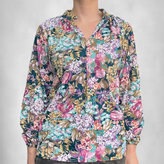 Vintage Collar Floral Blouse