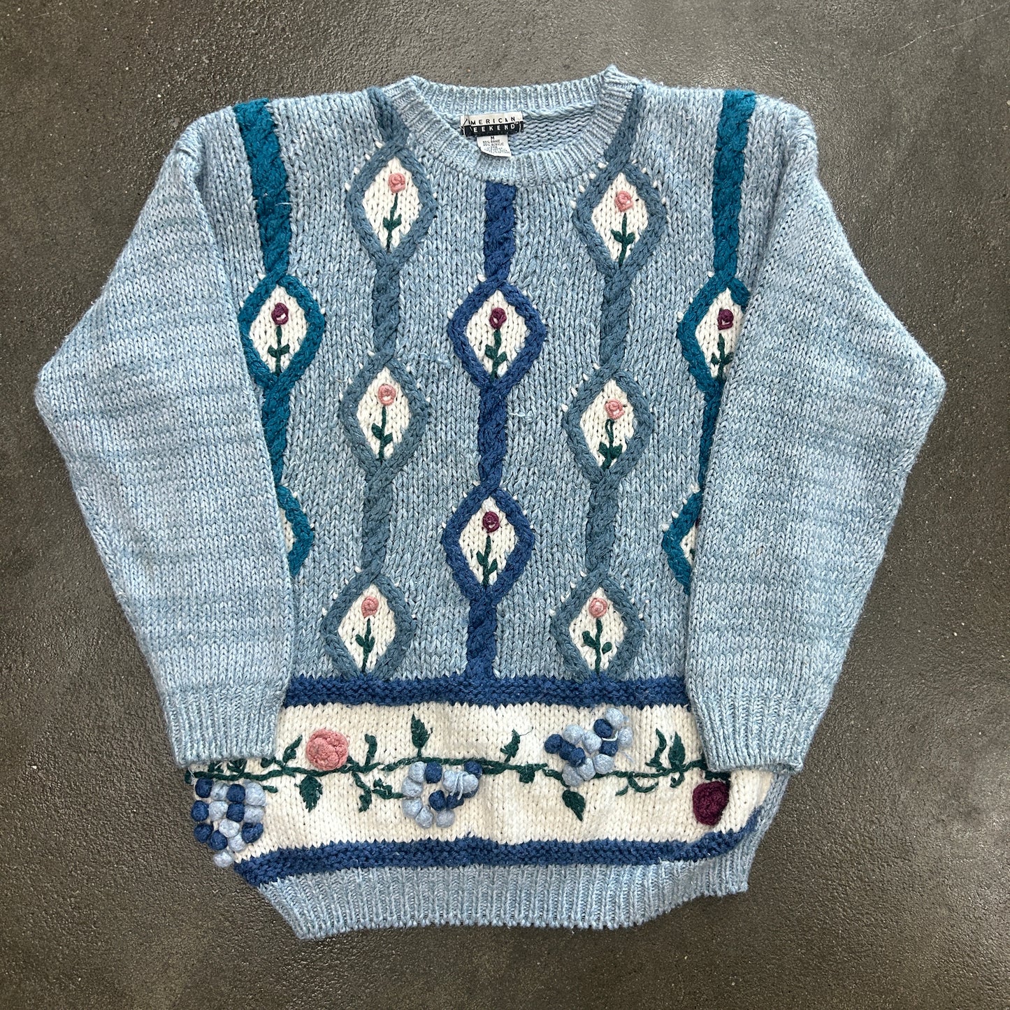 Vintage American Weekend Rose Sweater