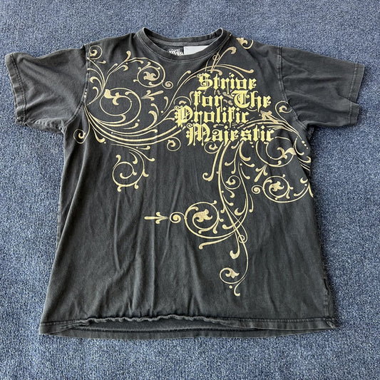 Y2K Gold Stride Prolific Majestic Angel Wings Tee