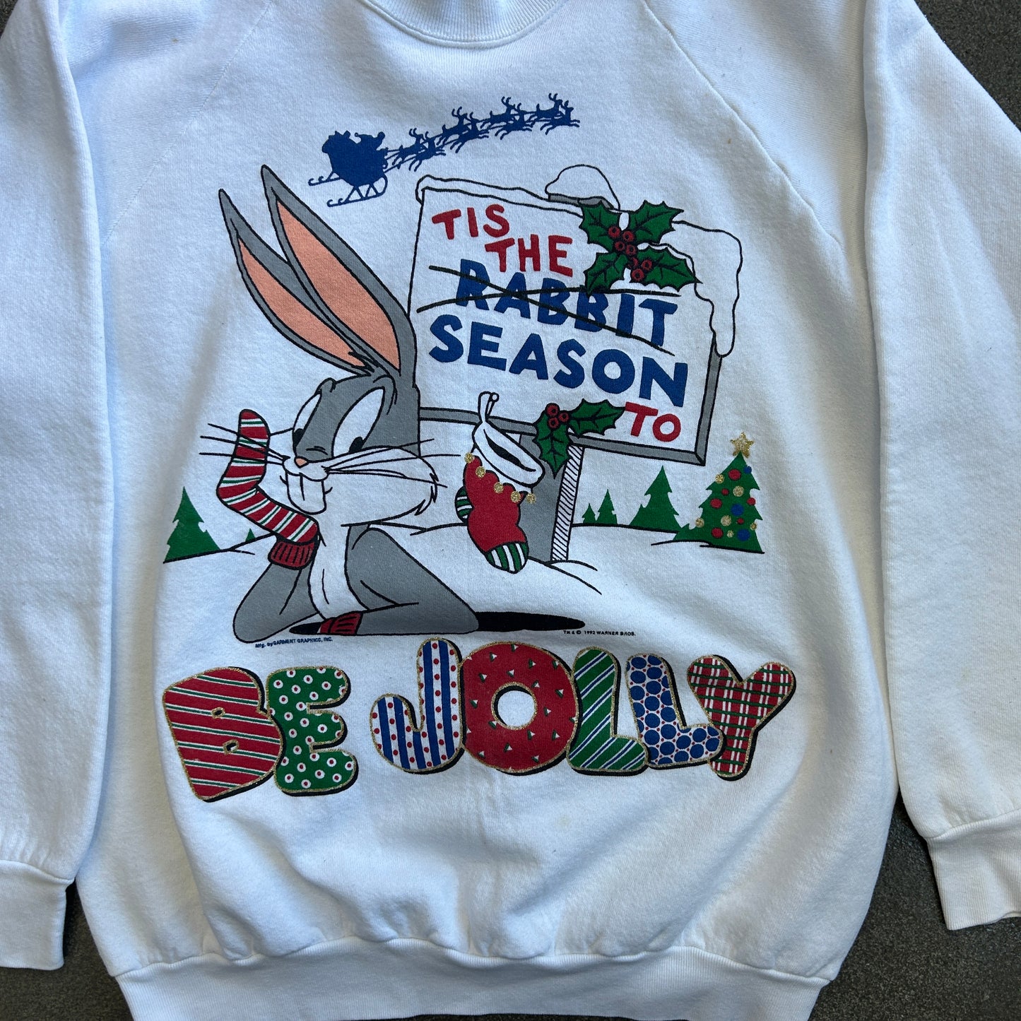 Vintage 1993 Bugs Bunny Christmas Sweatshirt