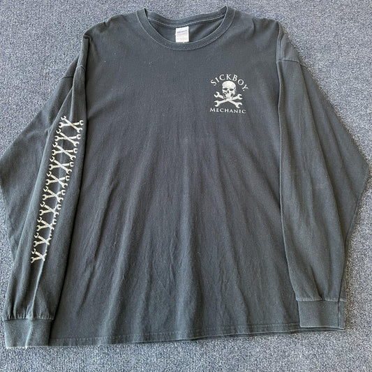 Sick Boy Mechanic Y2K Skull Biker Long Sleeve