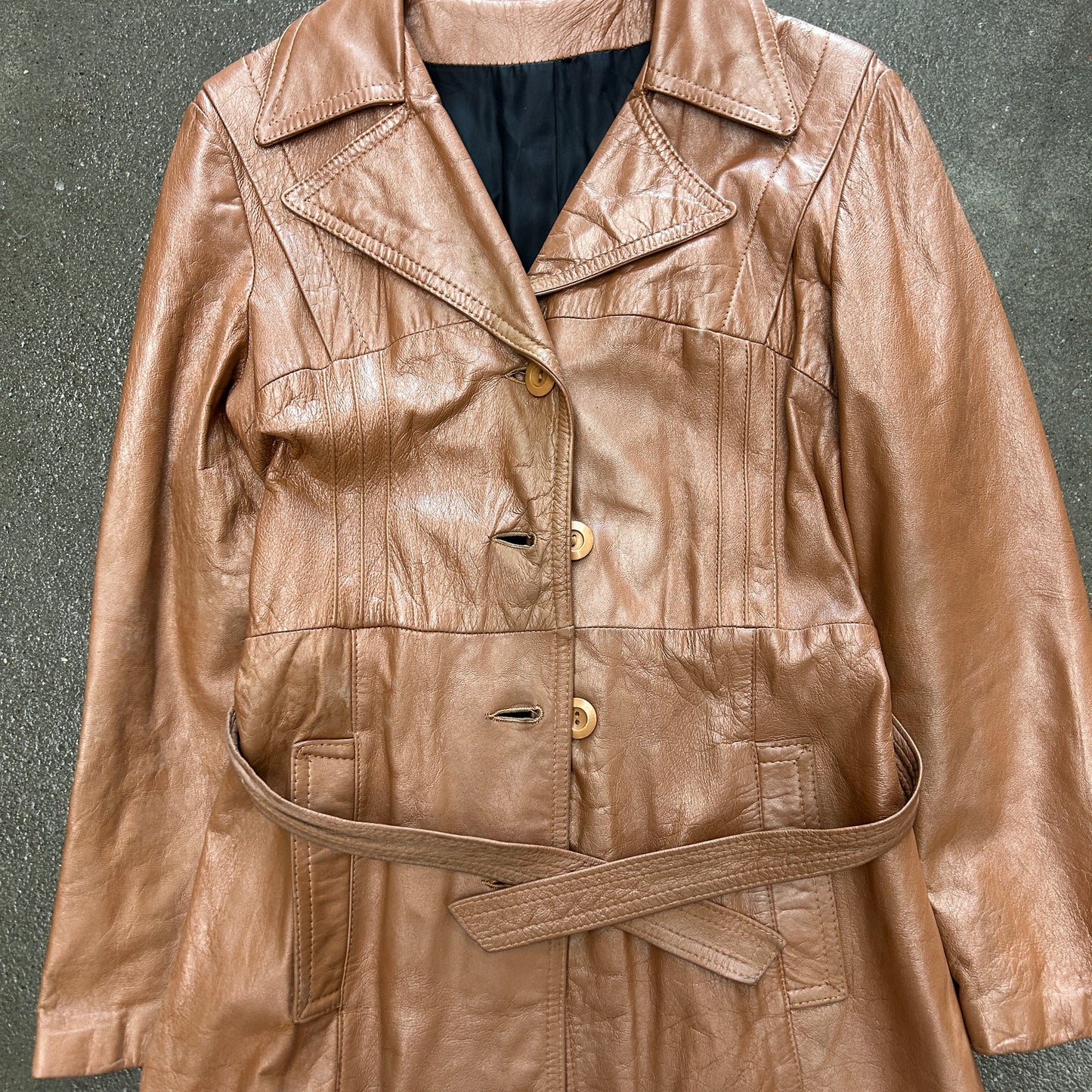 Vintage Leather Trench Coat