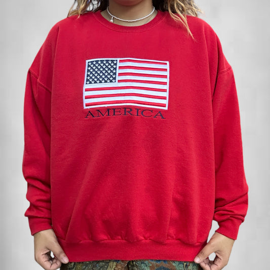 Vintage Sport American Flag Crewneck