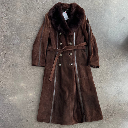 Vintage Fur & Leather Trench Coat