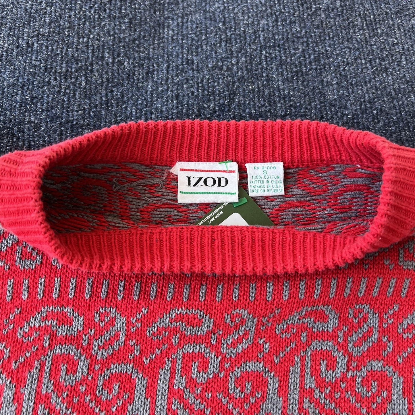 Vintage 90s Izod Paisley Knit Sweater