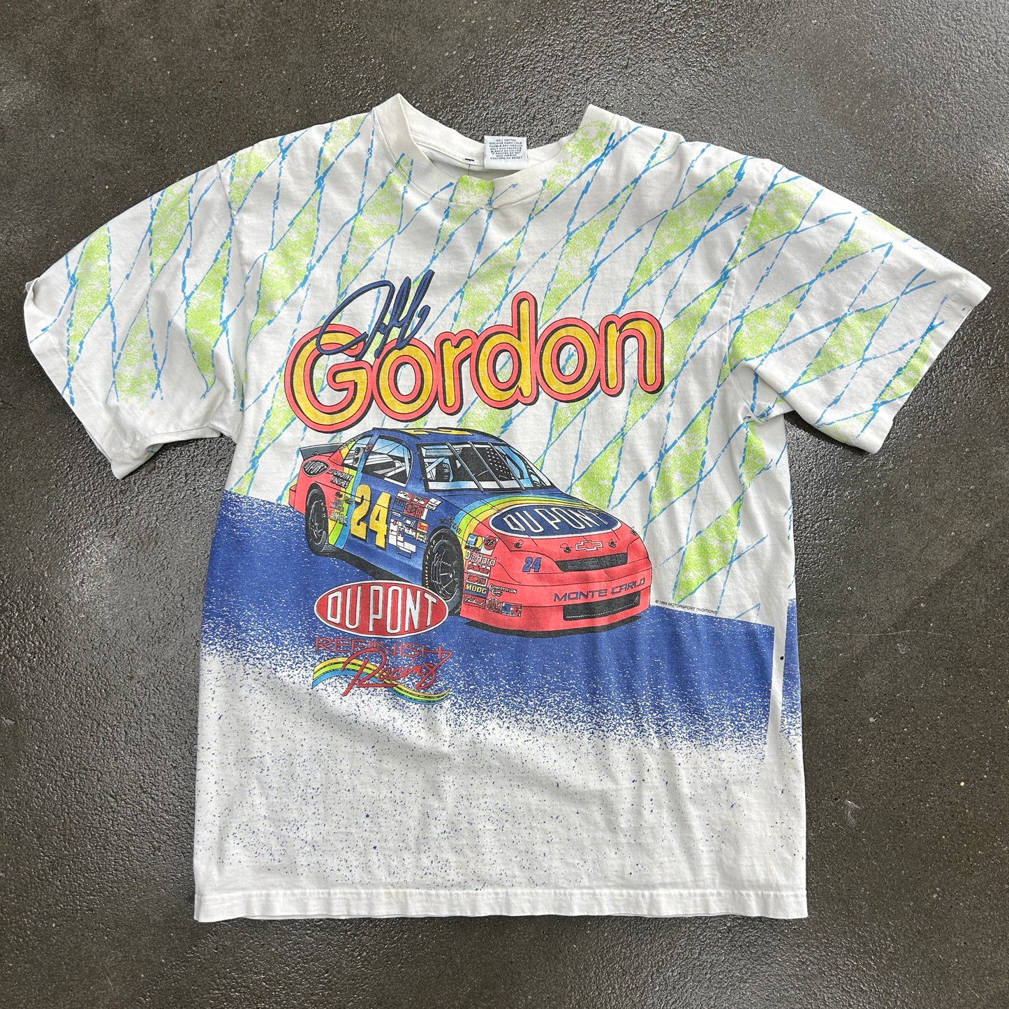 Vintage 1995 All Over Print Jeff Gordon Nascar Single Stitch Tee