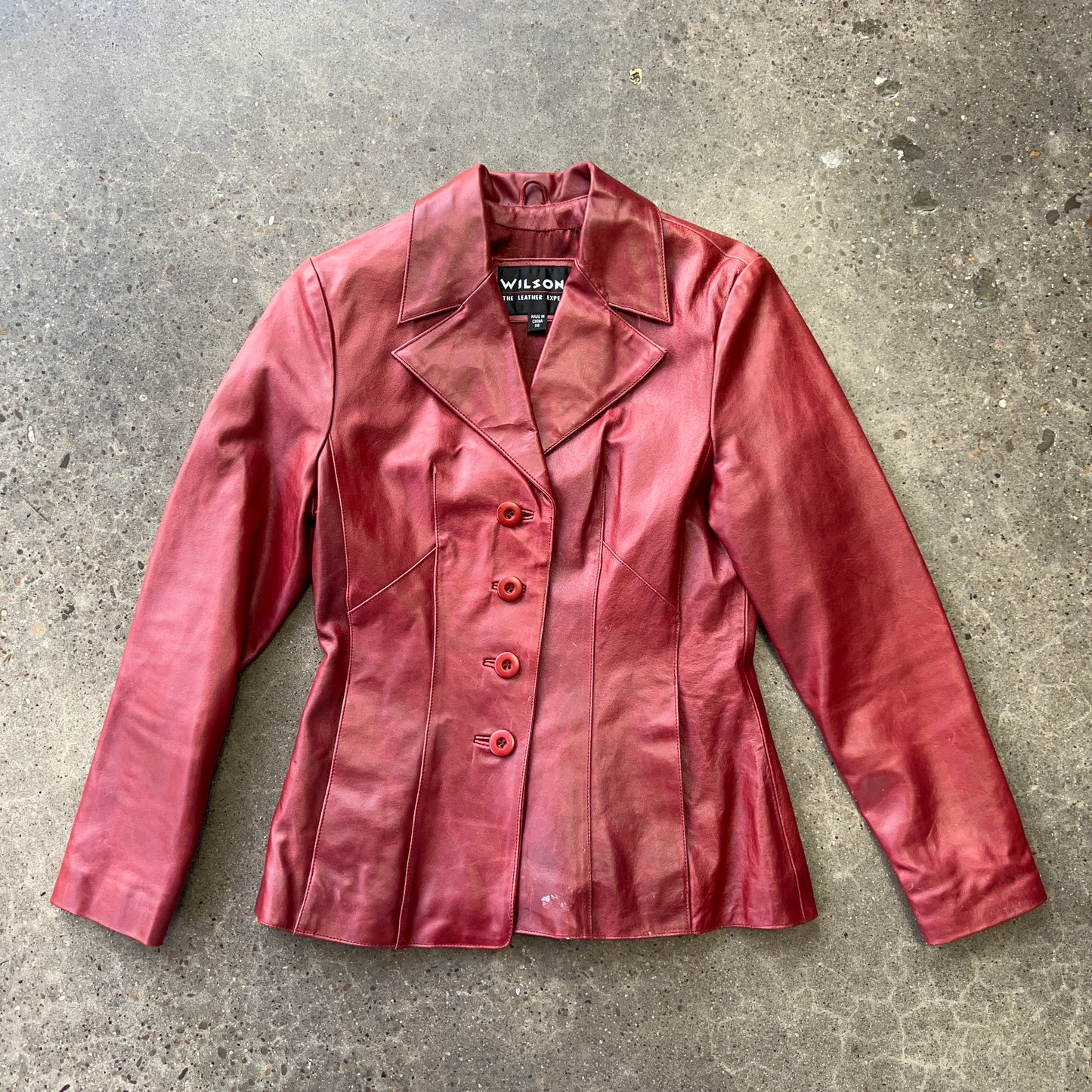 Wilsons Red Leather Blazer