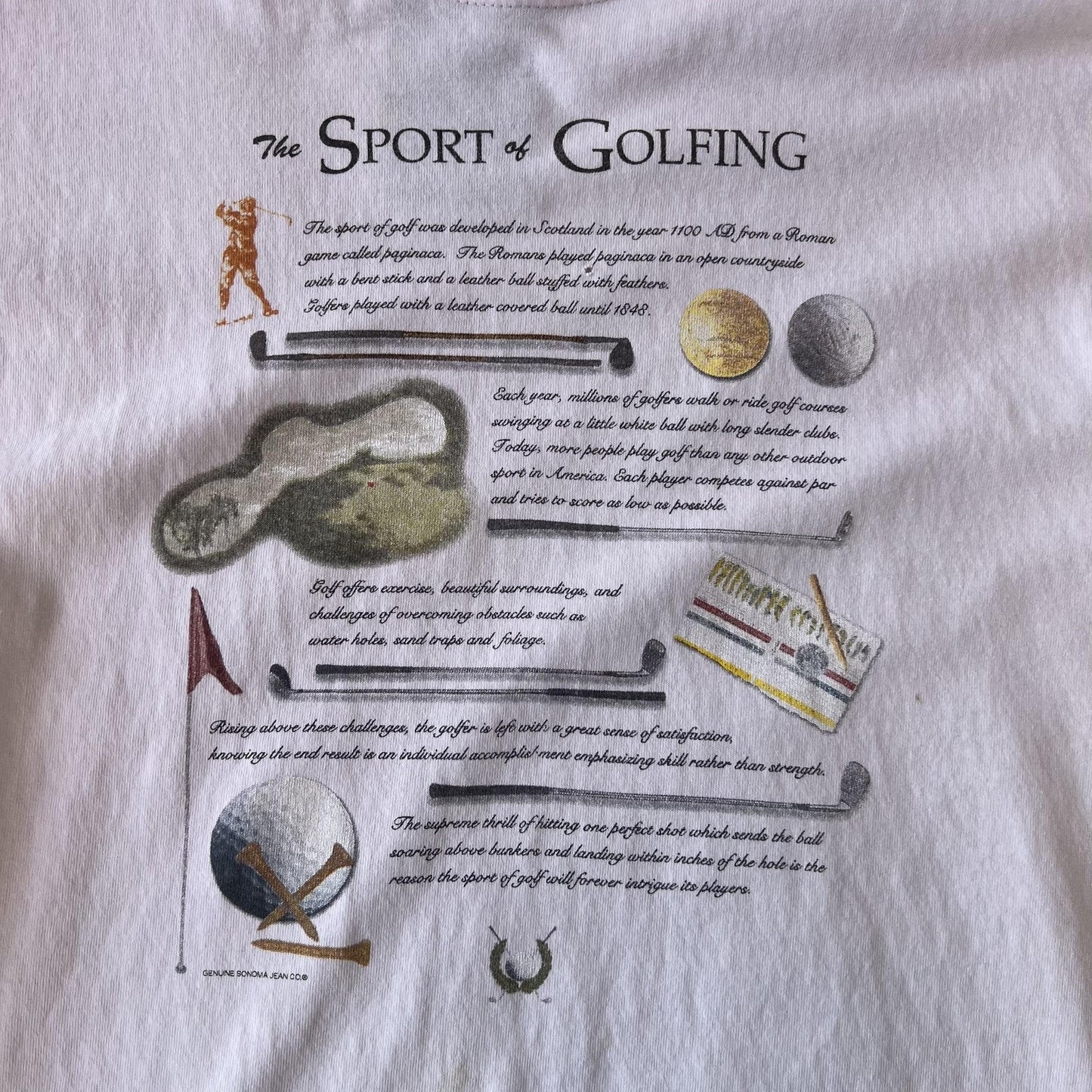 Vintage 90s Golf History Tee