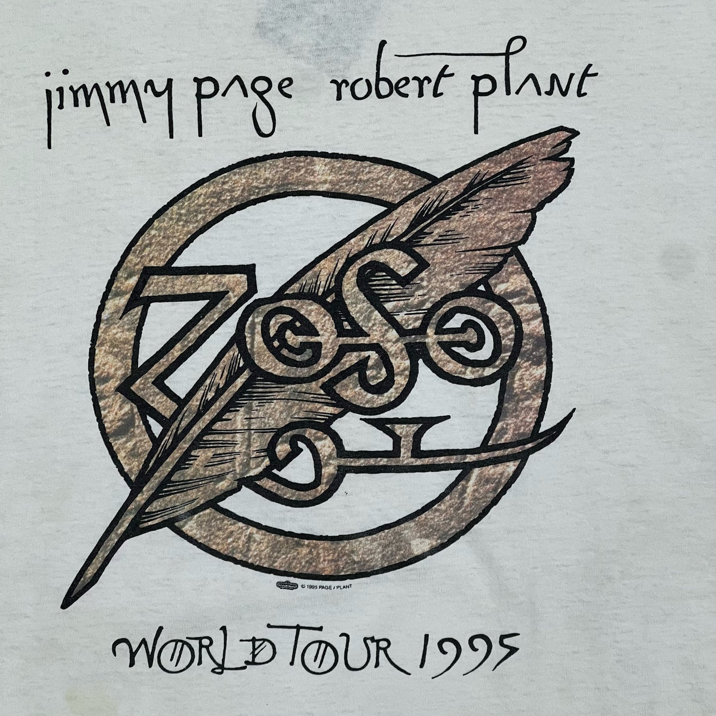 Vintage 1995 Jimmy Page and Robert Plant Tour Tee