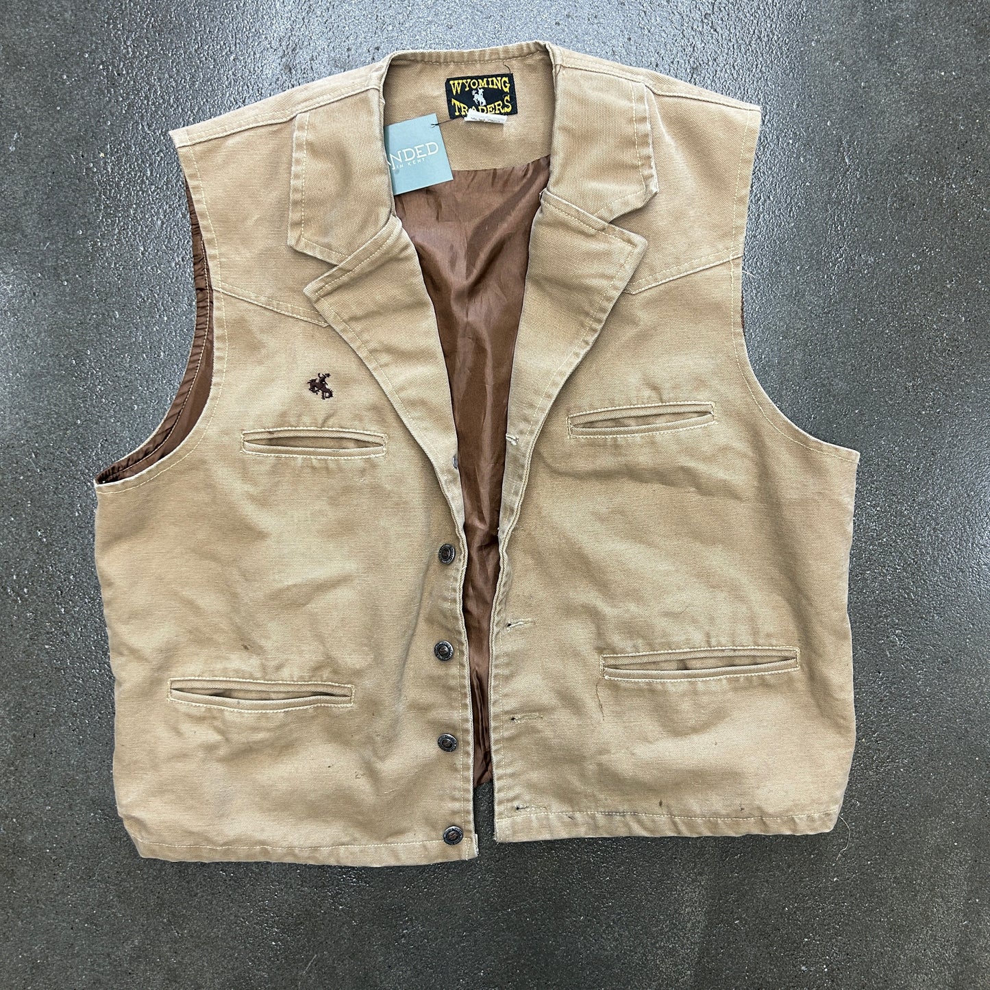 Vintage Wyoming Traders Bronco Canvas Vest