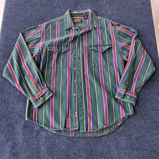 Vintage Eddie Bauer Flannel Striped Button Up