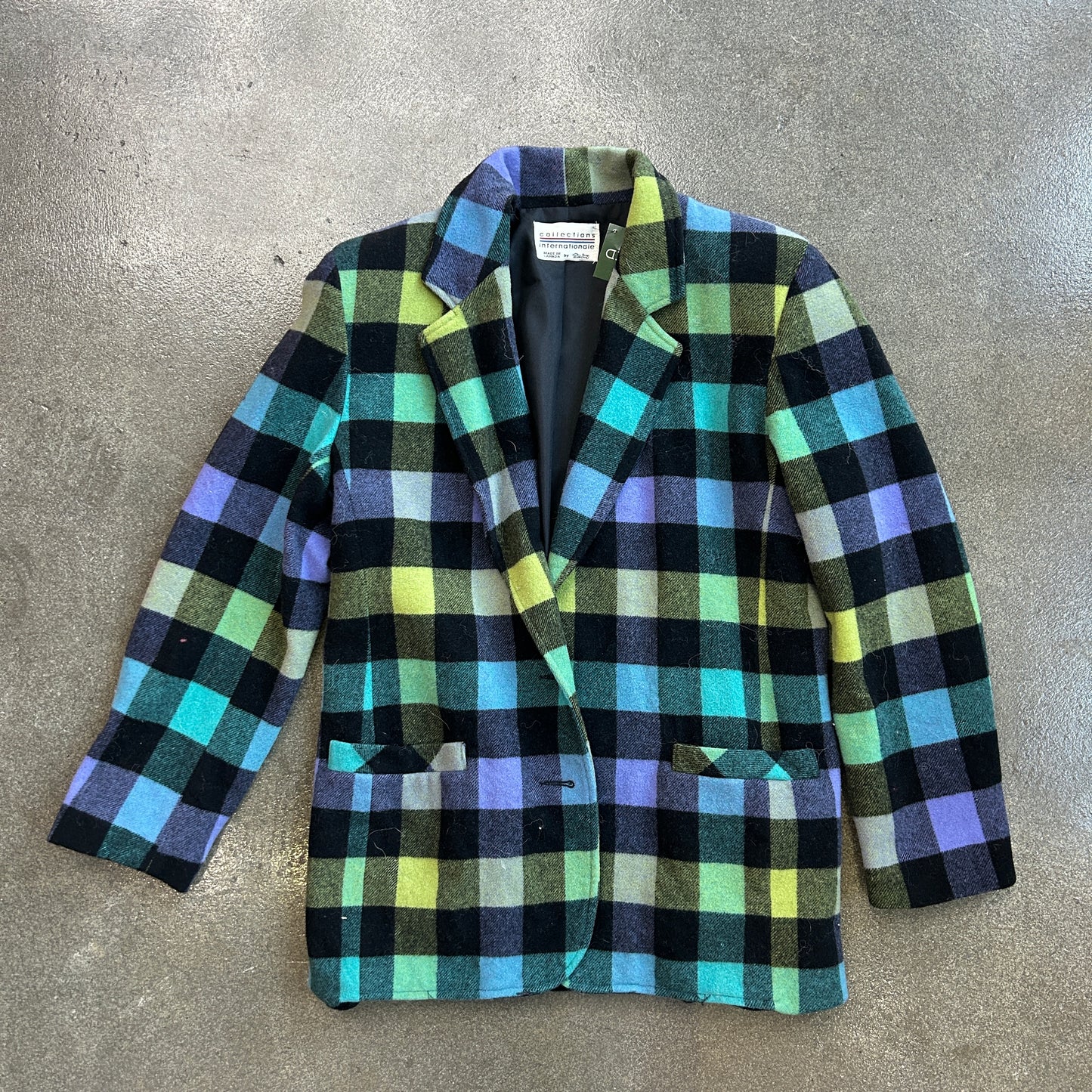 Vintage Collections Internationale Plaid Retro Blazer