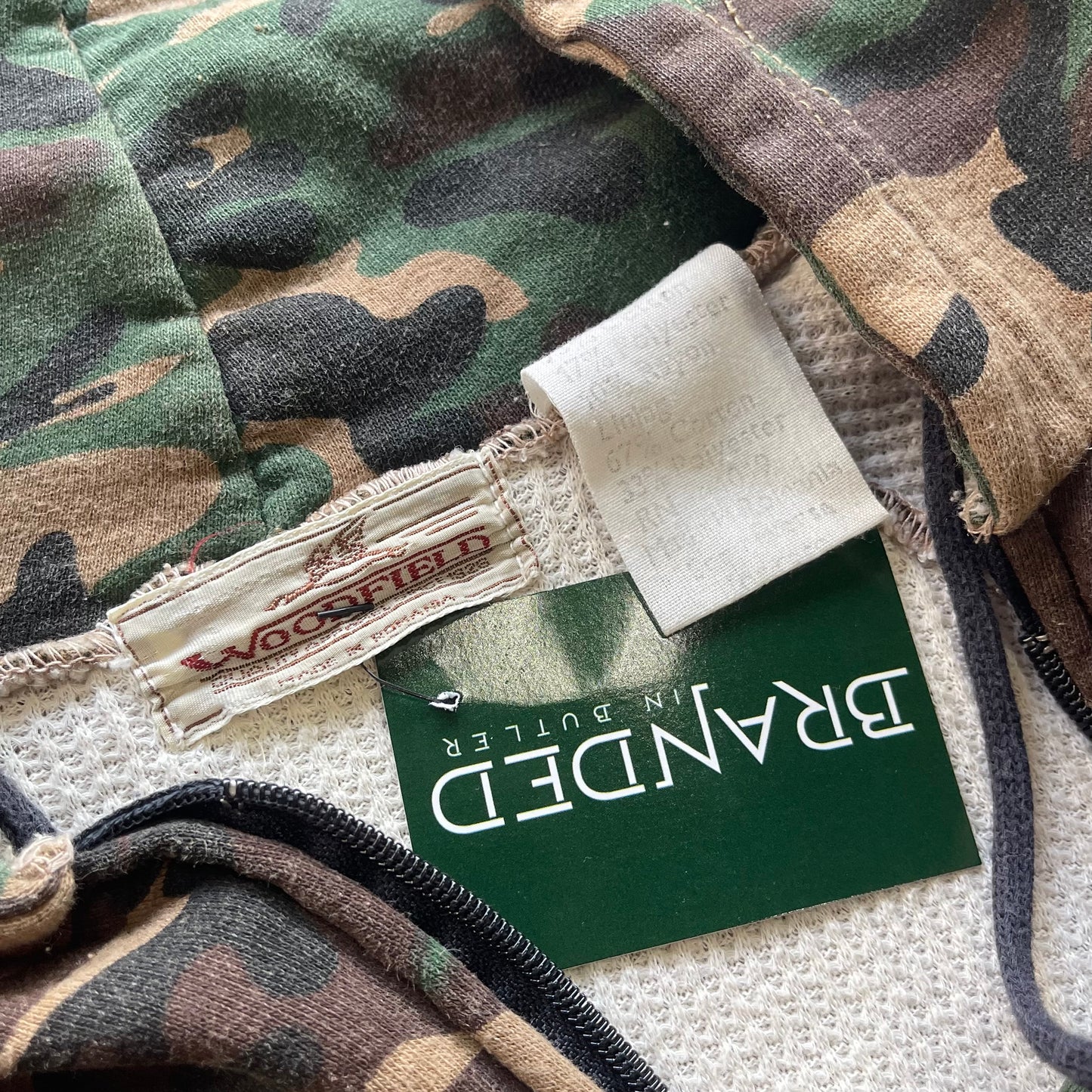 Vintage Camo Waffle Lined Zip Up