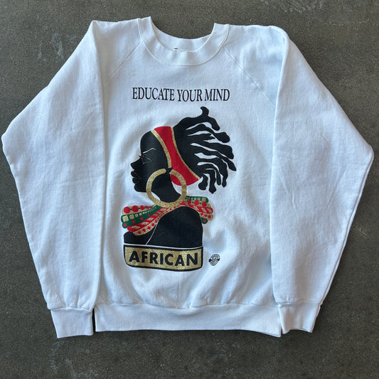 Vintage African Educate Your Mind Crewneck